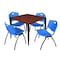 Regency Kahlo Square Table & Chair Sets, 36 W, 36 L, 29 H, Wood, Metal, Plastic Top, Cherry TPL3636CHBK47BE - alternate 1